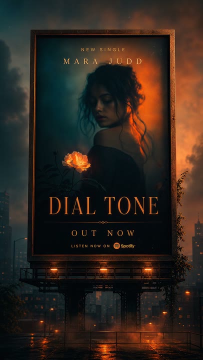 A warmly lit framed release poster in a moody room