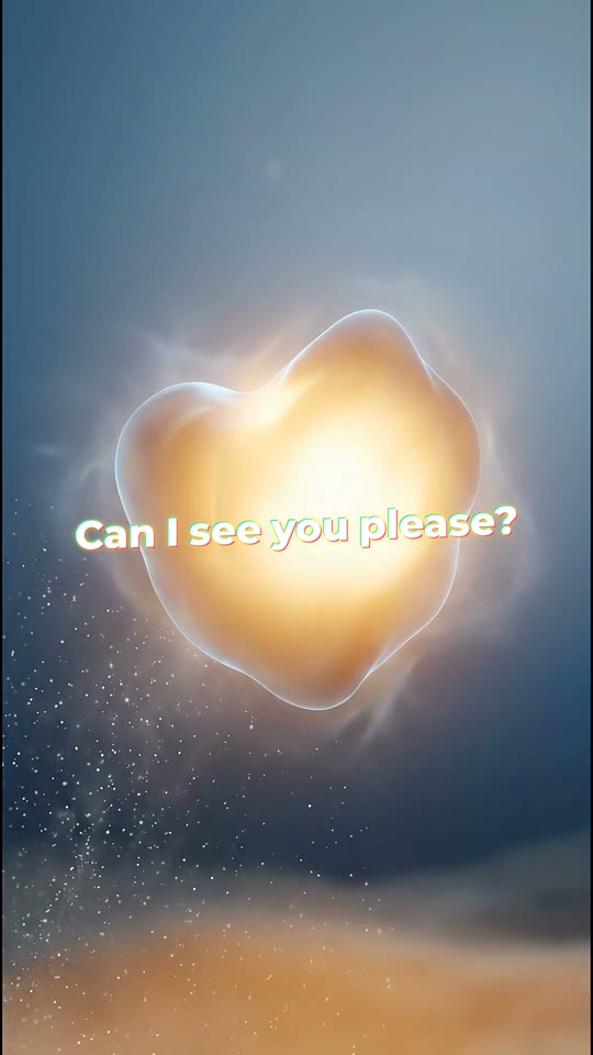 A glowing heart and lyrics in a vertical music visual
