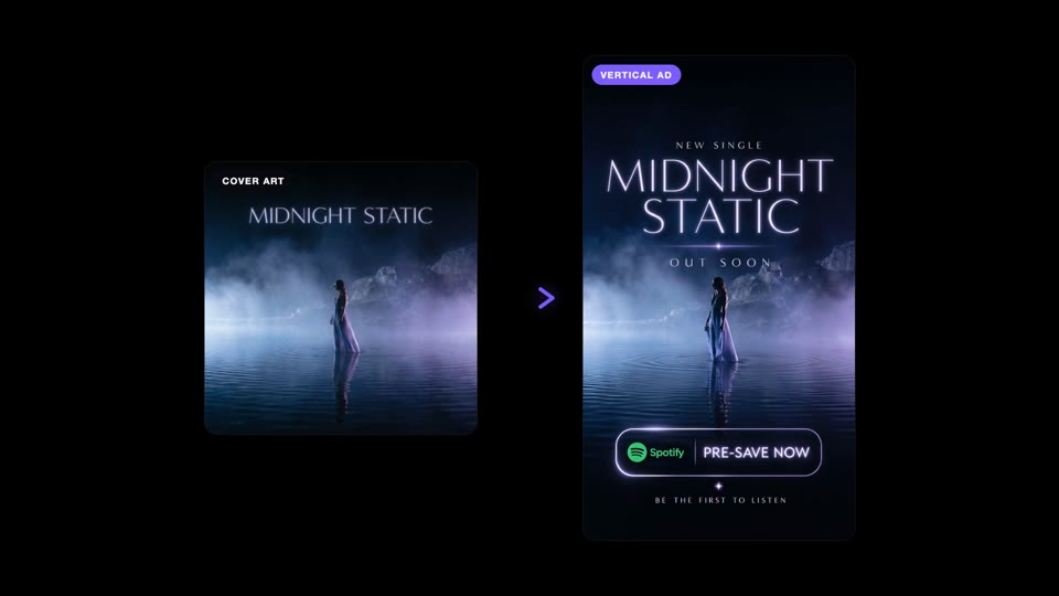 Midnight Static artwork alongside its vertical promotional visual